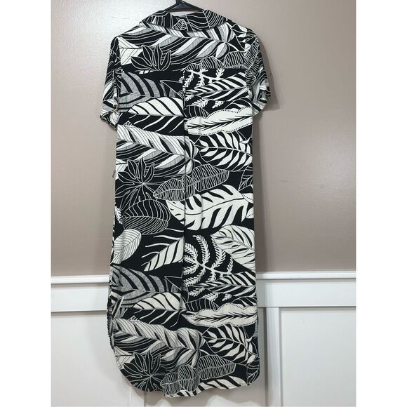 Farm Rio Black & White Button Up Adonidia Shirtdress Women's Medium Petite - Picture 11 of 11